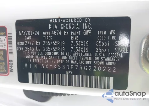 2024 Kia Sportage Sx-Prestige z USA, uszkodzony, nr VIN 5XYK53DF7RG220222